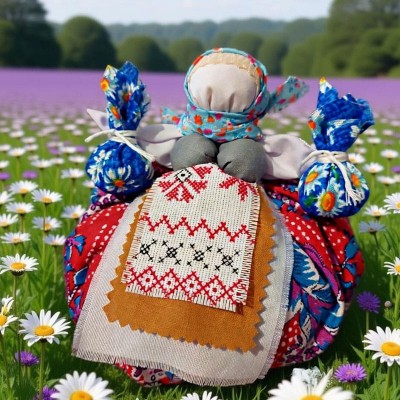 Кукла Кубышка-травница с лавандой